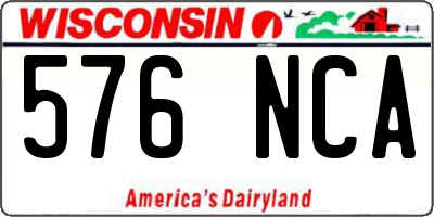 WI license plate 576NCA