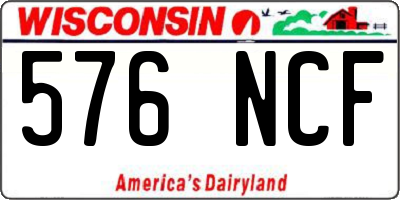 WI license plate 576NCF