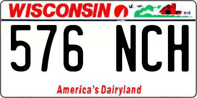 WI license plate 576NCH