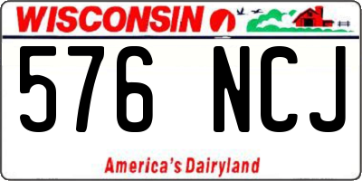 WI license plate 576NCJ