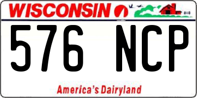 WI license plate 576NCP