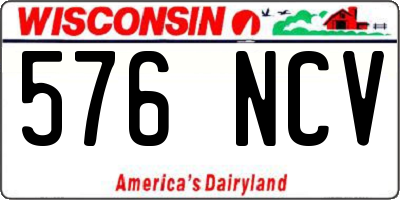 WI license plate 576NCV