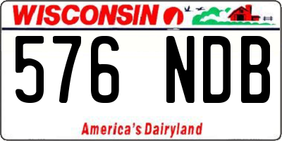 WI license plate 576NDB