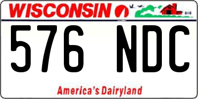 WI license plate 576NDC