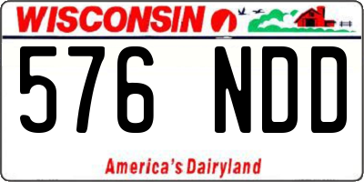 WI license plate 576NDD