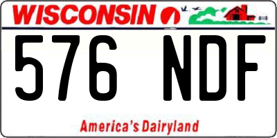 WI license plate 576NDF