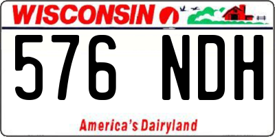 WI license plate 576NDH