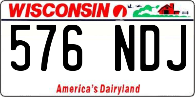 WI license plate 576NDJ