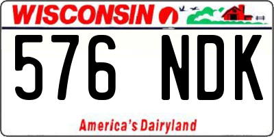 WI license plate 576NDK