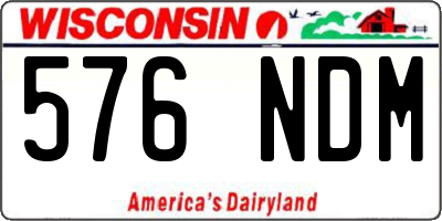 WI license plate 576NDM