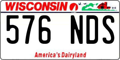 WI license plate 576NDS
