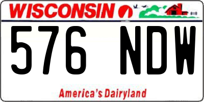 WI license plate 576NDW