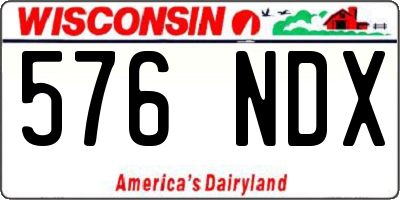 WI license plate 576NDX