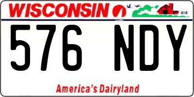 WI license plate 576NDY