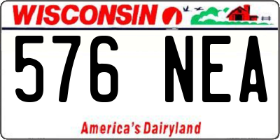 WI license plate 576NEA