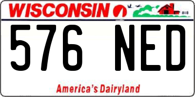 WI license plate 576NED