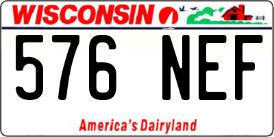WI license plate 576NEF