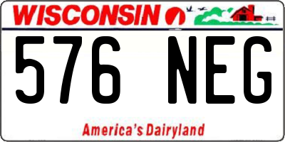 WI license plate 576NEG