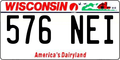 WI license plate 576NEI