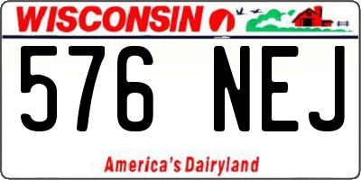 WI license plate 576NEJ
