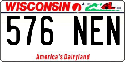 WI license plate 576NEN