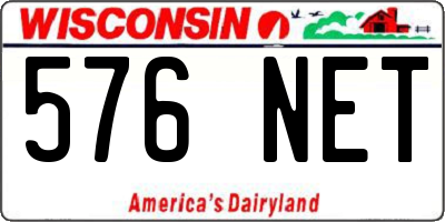 WI license plate 576NET