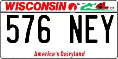 WI license plate 576NEY