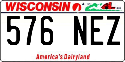 WI license plate 576NEZ