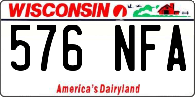 WI license plate 576NFA