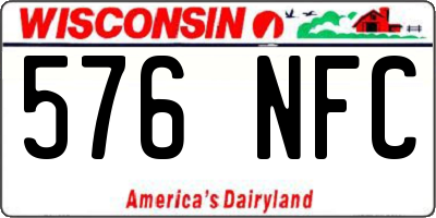 WI license plate 576NFC