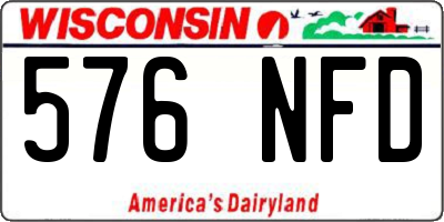 WI license plate 576NFD