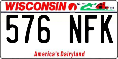 WI license plate 576NFK