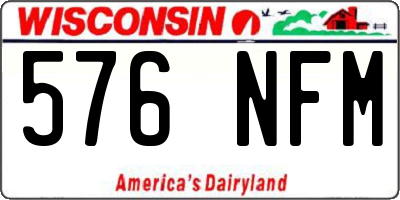 WI license plate 576NFM