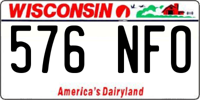 WI license plate 576NFO