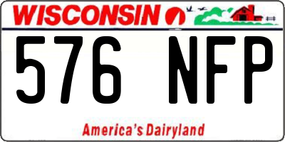 WI license plate 576NFP