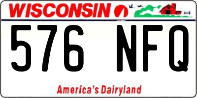 WI license plate 576NFQ