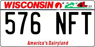 WI license plate 576NFT
