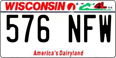 WI license plate 576NFW