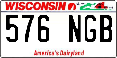 WI license plate 576NGB