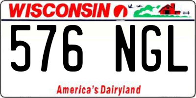 WI license plate 576NGL