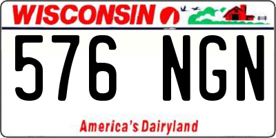 WI license plate 576NGN