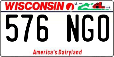 WI license plate 576NGO