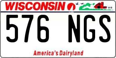 WI license plate 576NGS