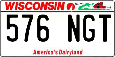 WI license plate 576NGT