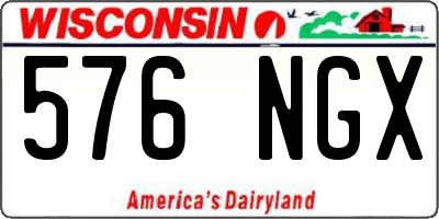 WI license plate 576NGX