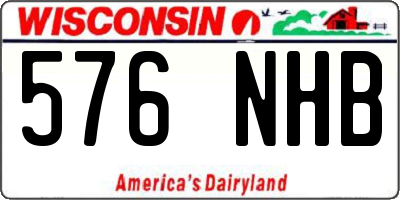 WI license plate 576NHB