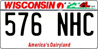 WI license plate 576NHC