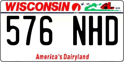 WI license plate 576NHD