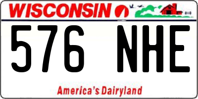 WI license plate 576NHE
