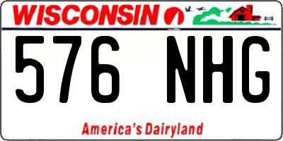 WI license plate 576NHG